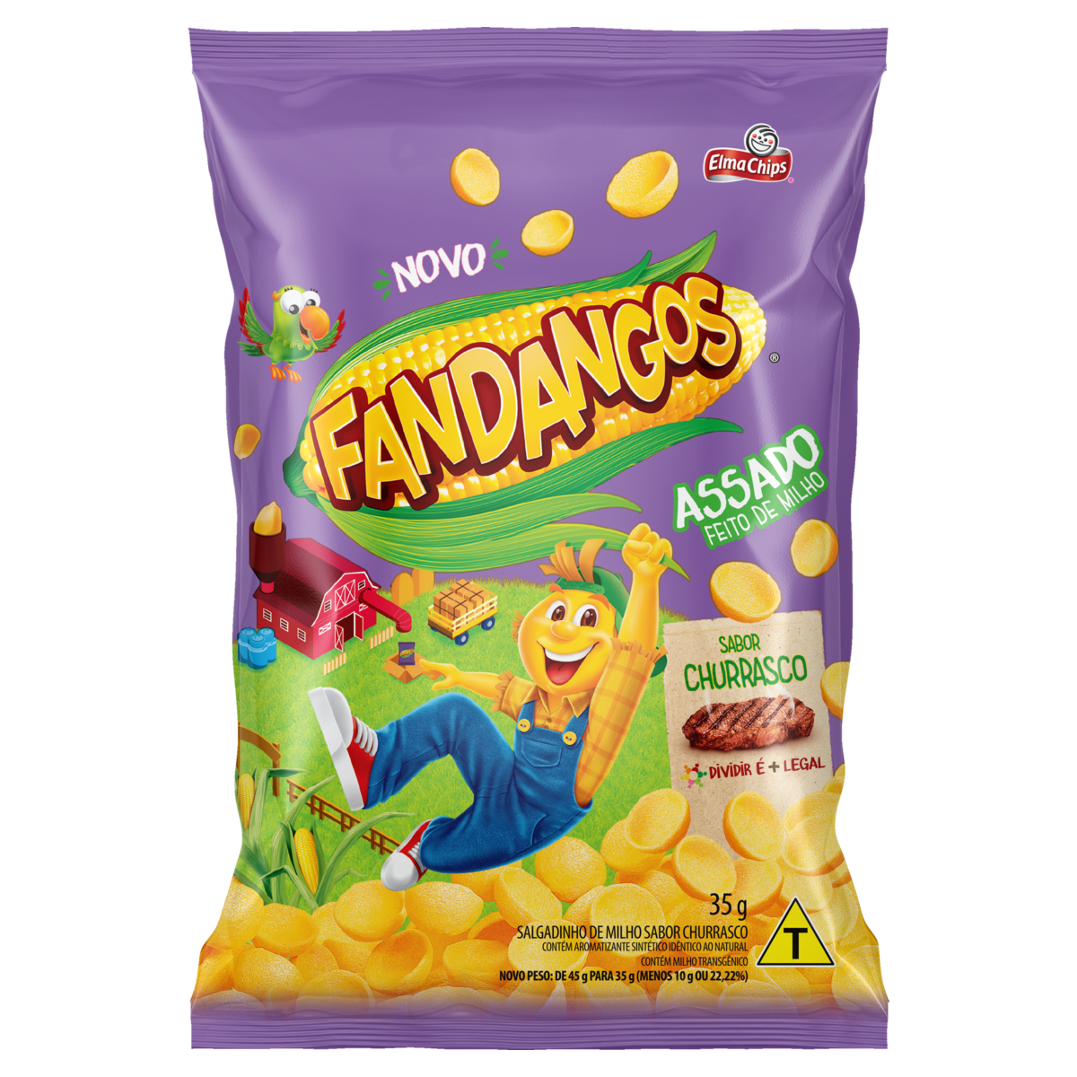 SALGADINHO DE MILHO CHURRASCO ELMA CHIPS FANDANGOS PACOTE 35G 0