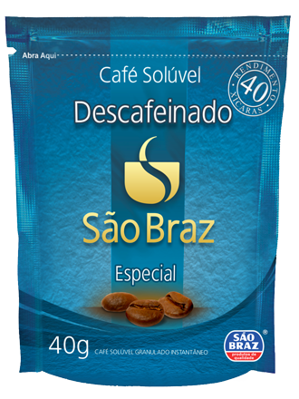 CAFÉ DESCAFEINADO SOLÚVEL SÃO BRAZ 40G
