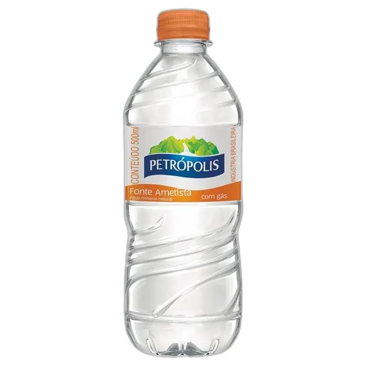ÁGUA MINERAL NATURAL COM GÁS PETRÓPOLIS GARRAFA 500ML 0