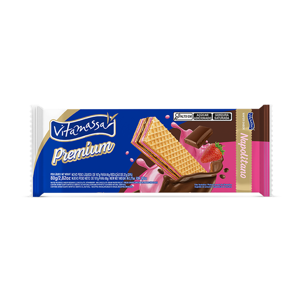 BISCOITO WAFER PREMIUM NAPOLITANO 80G