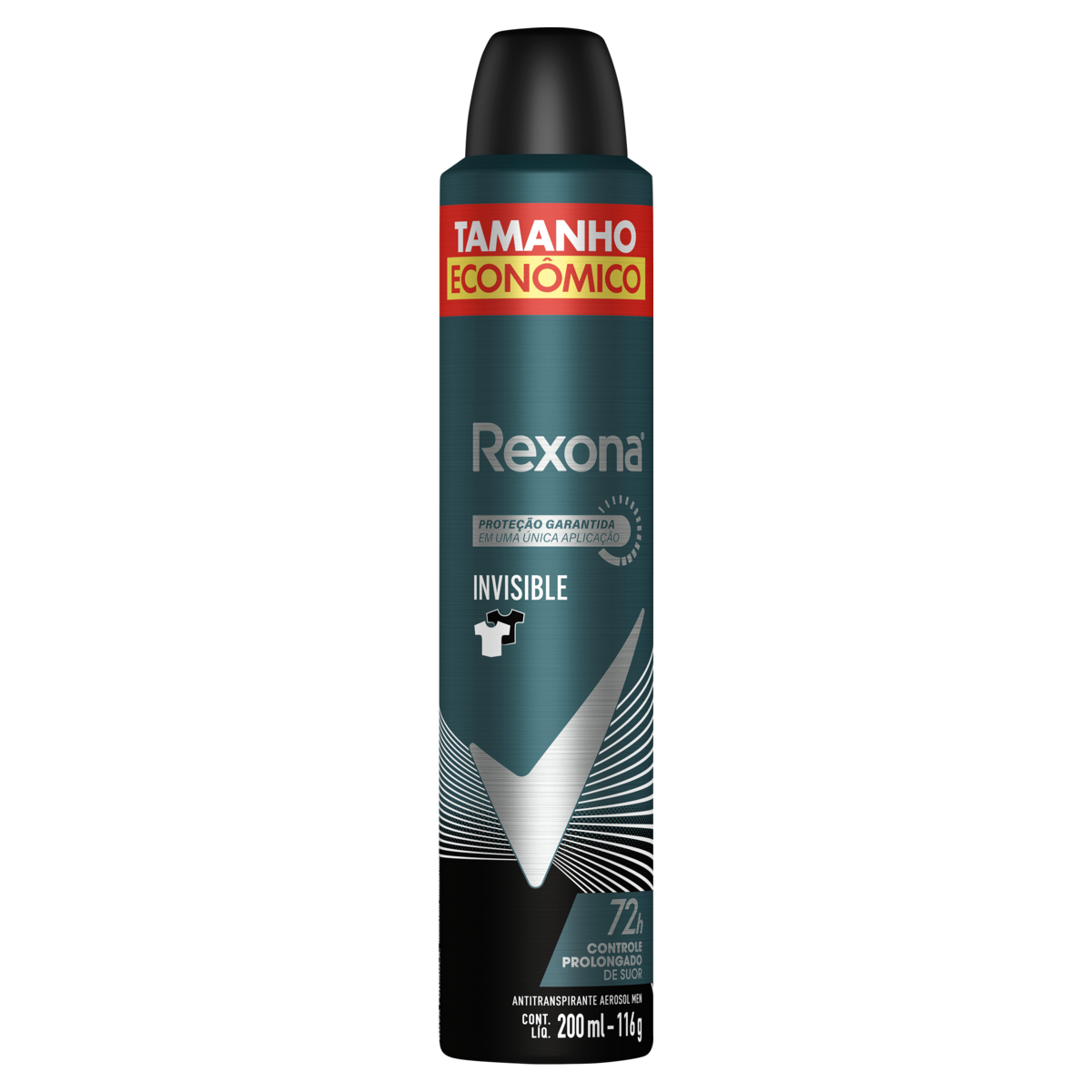 ANTITRANSPIRANTE AEROSSOL INVISIBLE REXONA MEN 200ML SPRAY TAMANHO ECONÔMICO