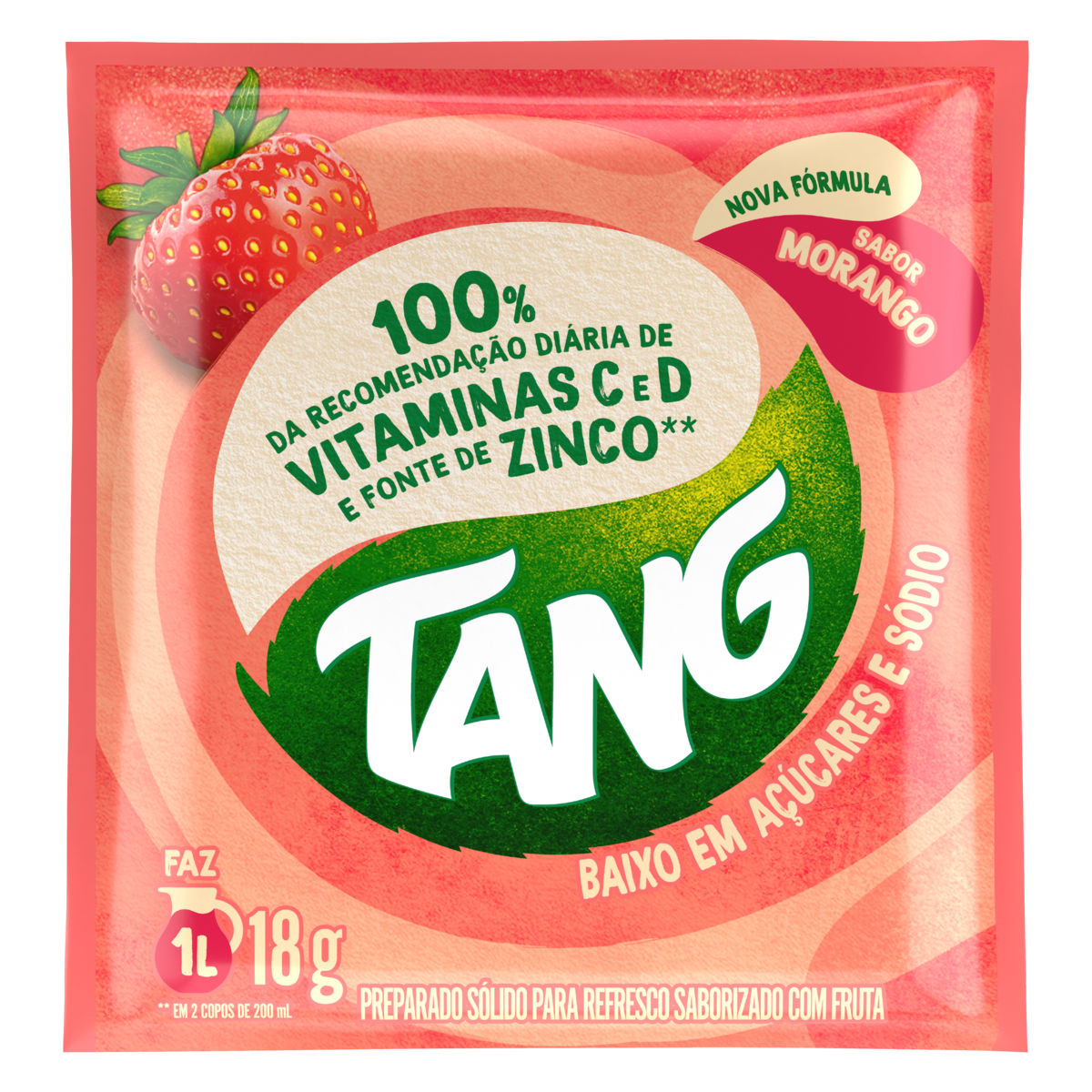 REFRESCO EM PÓ MORANGO TANG PACOTE 18G
