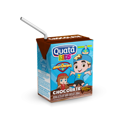 BEBIDA LÁCTEA UHT CHOCOLATE QUATÁ KIDS CAIXA 180ML