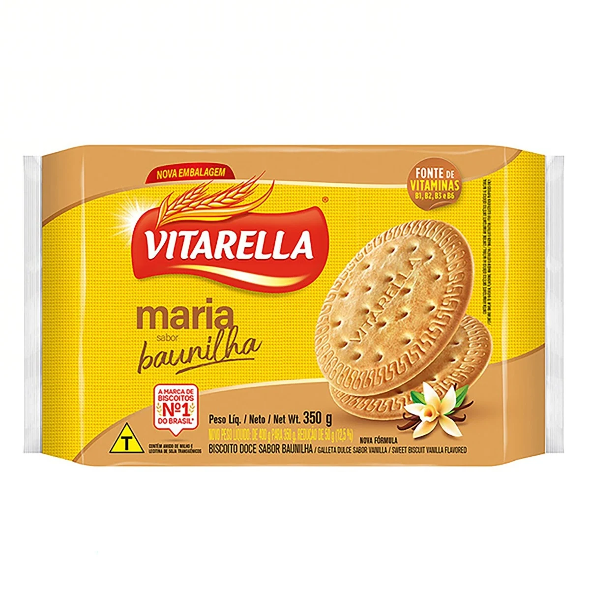 BISCOITO MARIA BAUNILHA VITARELLA PACOTE 350G