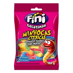 BALA DE GELATINA SORTIDA MINHOCAS AZEDINHAS FINI PACOTE 90G 0
