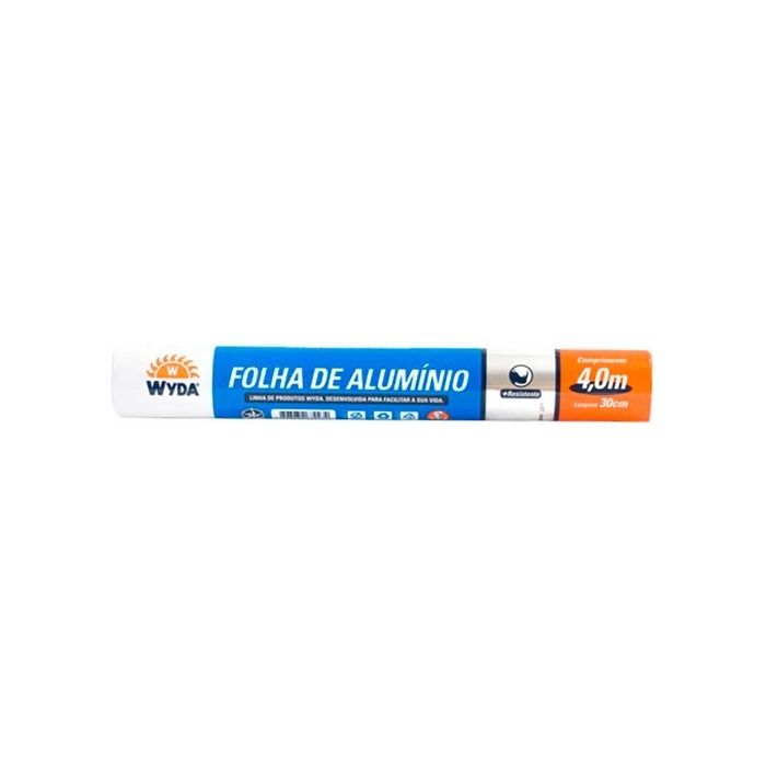 FOLHA DE ALUMÍNIO EM ROLO WYDA 30CM X 4,0M