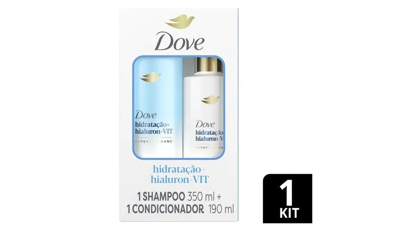 KIT DOVE SH 350ML+COND 190ML HIDRATAÇAO+HIALURON VIT