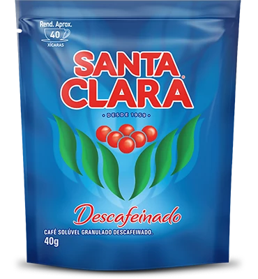 CAFÉ SOLÚVEL GRANULADO DESCAFEINADO SANTA CLARA SACHÊ 40G