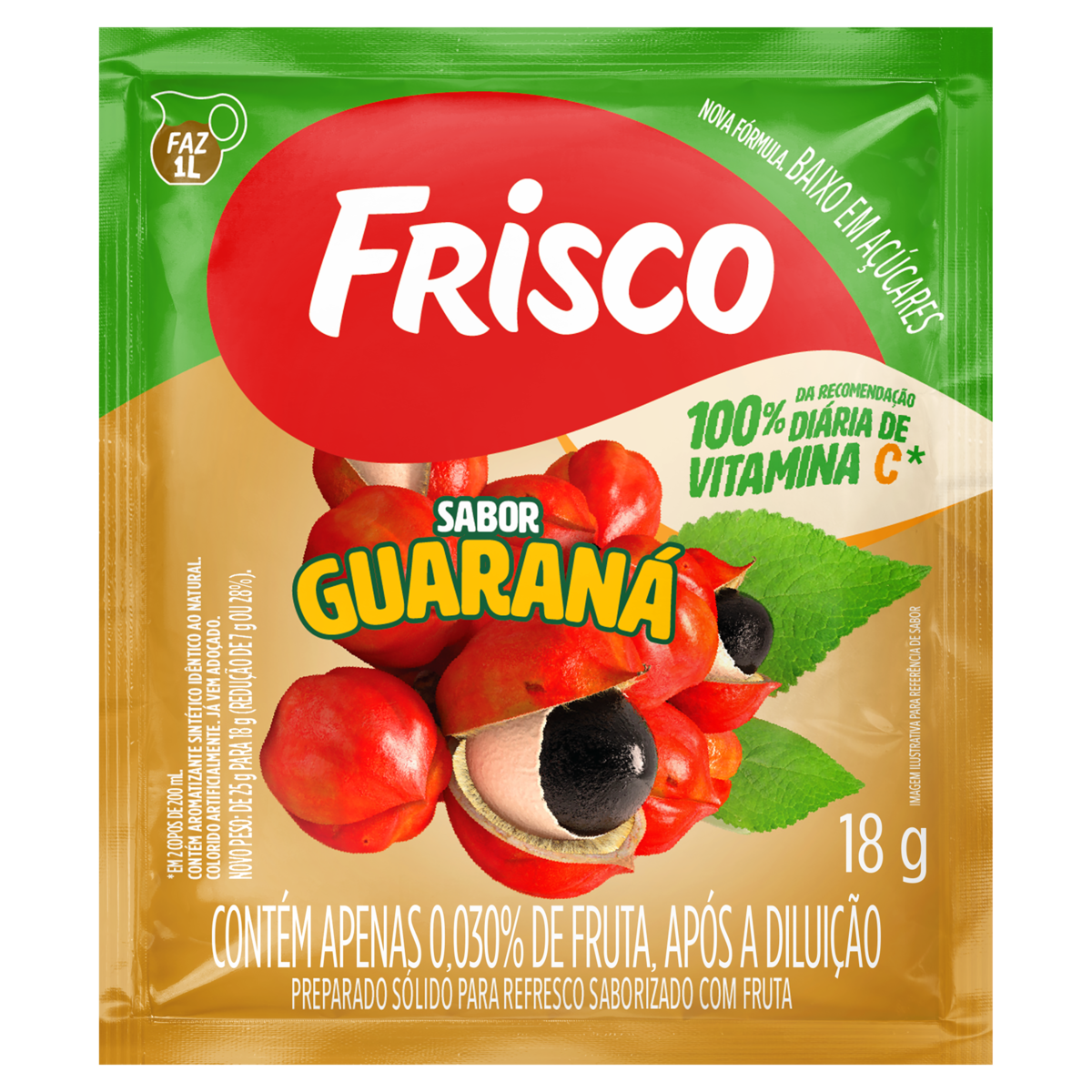 REFRESCO EM PÓ GUARANÁ FRISCO PACOTE 18G