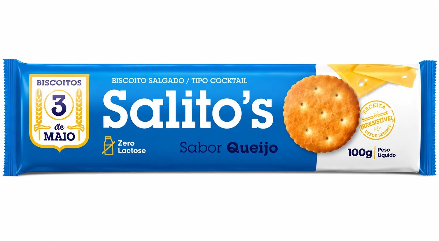 BISCOITO SALGADO SALITO'S TIPO COCKTAIL SABOR QUEIJO 100G
