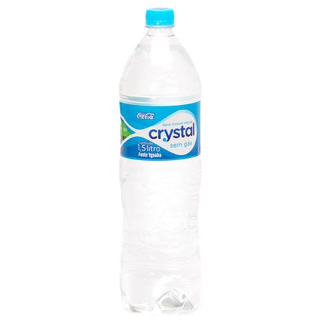 ÁGUA MINERAL NATURAL SEM GÁS CRYSTAL GARRAFA 1,5L