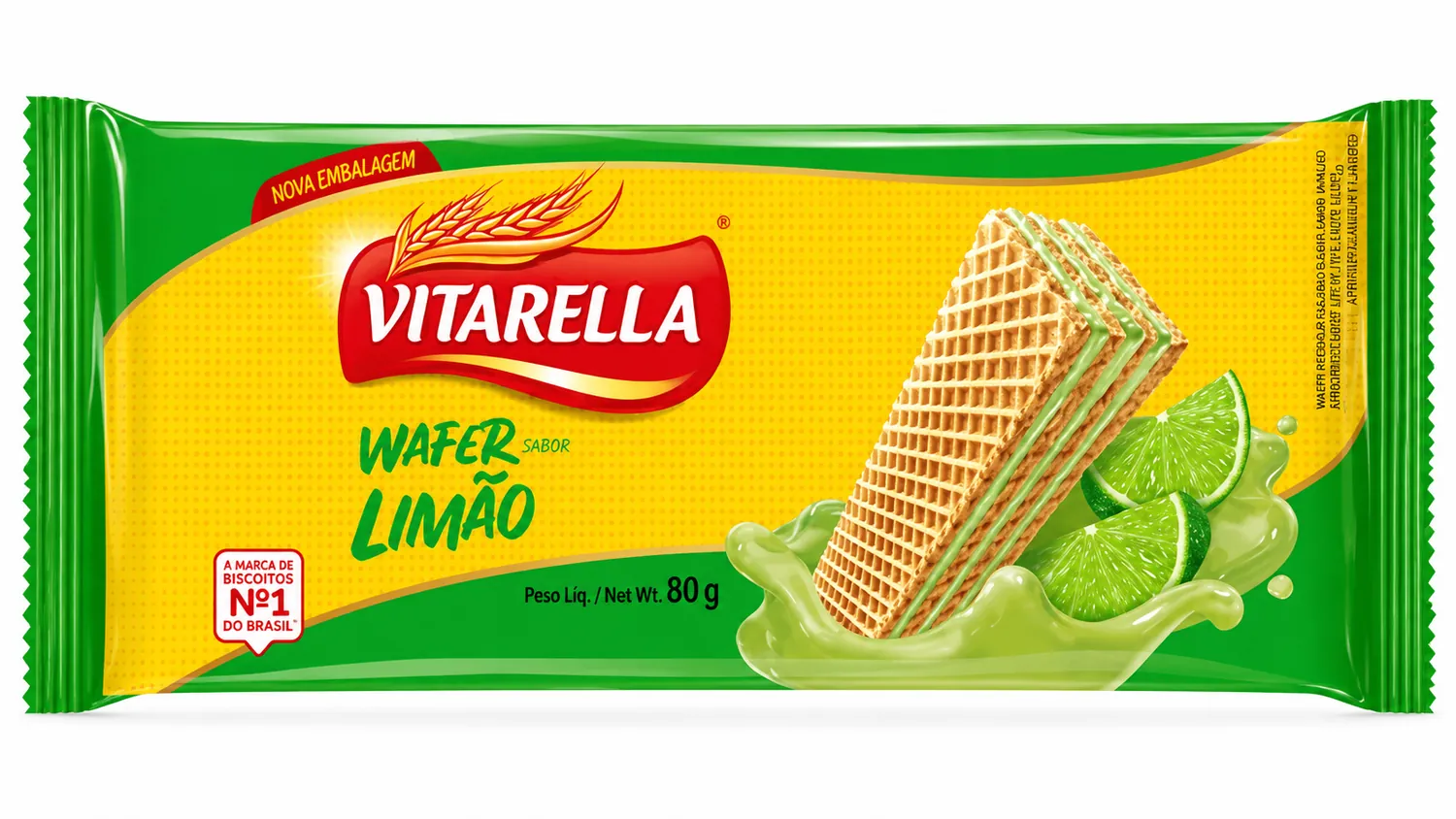 BISCOITO WAFER VITARELLA LIMÃO 80G — imagem 1