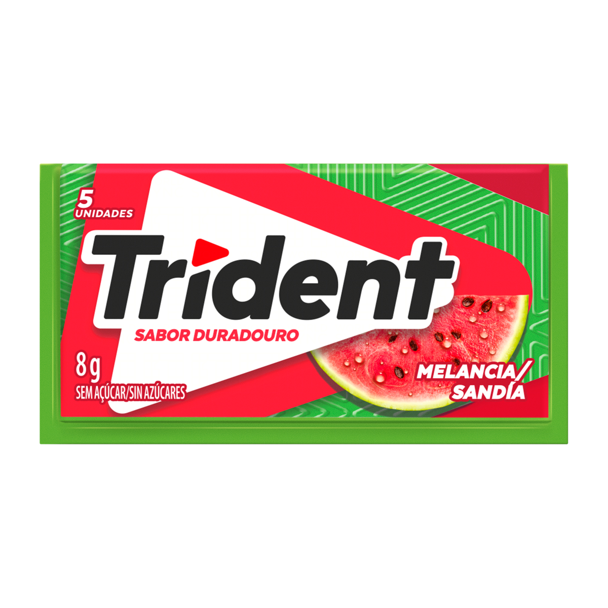 GOMA DE MASCAR MELANCIA ZERO AÇÚCAR TRIDENT ENVELOPE 8G 5 UNIDADES