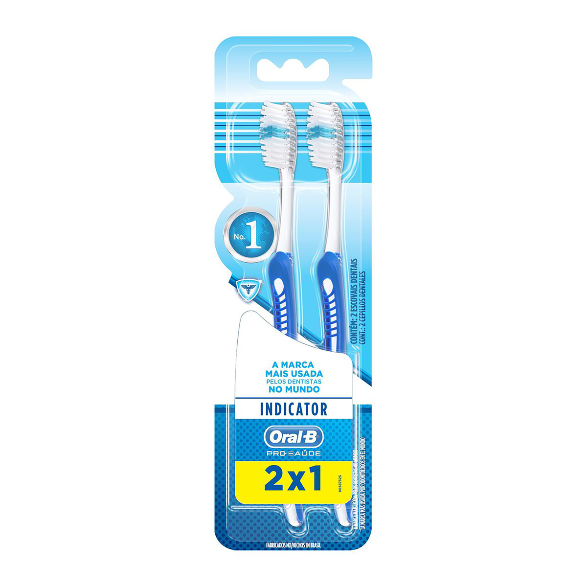 ESCOVA DENTAL MACIA ORAL-B INDICATOR CLEAN 35 2 UNIDADES