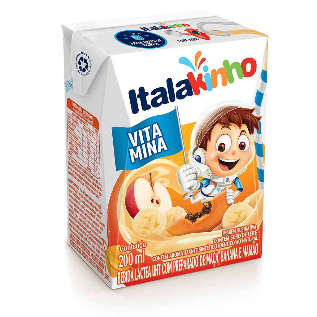 BEBIDA LÁCTEA UHT SABOR MAÇÃ, BANANA E MAMÃO 200ML ITALAC