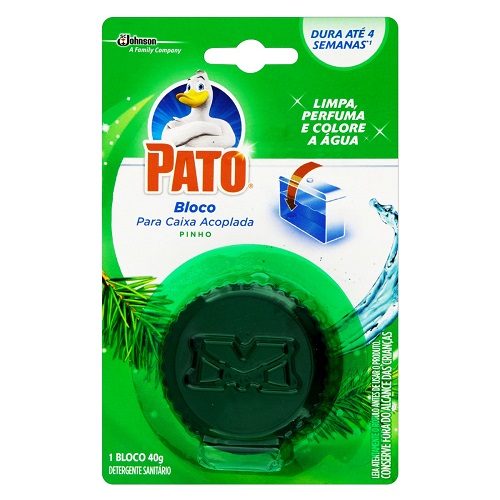DETERGENTE SANITÁRIO BLOCO PARA CAIXA ACOPLADA PINHO PATO 40G