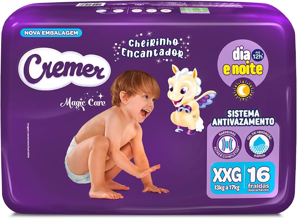 FRALDA CREMER JUMBO XXG 16 UNIDADES