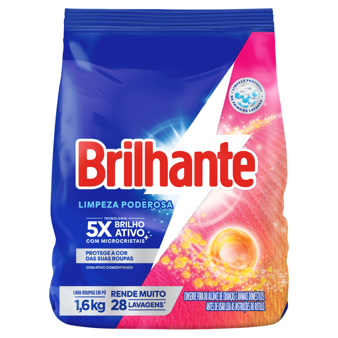 LAVA ROUPA PO BRILHANTE LIMPEZA PODEROSA 1,6KG