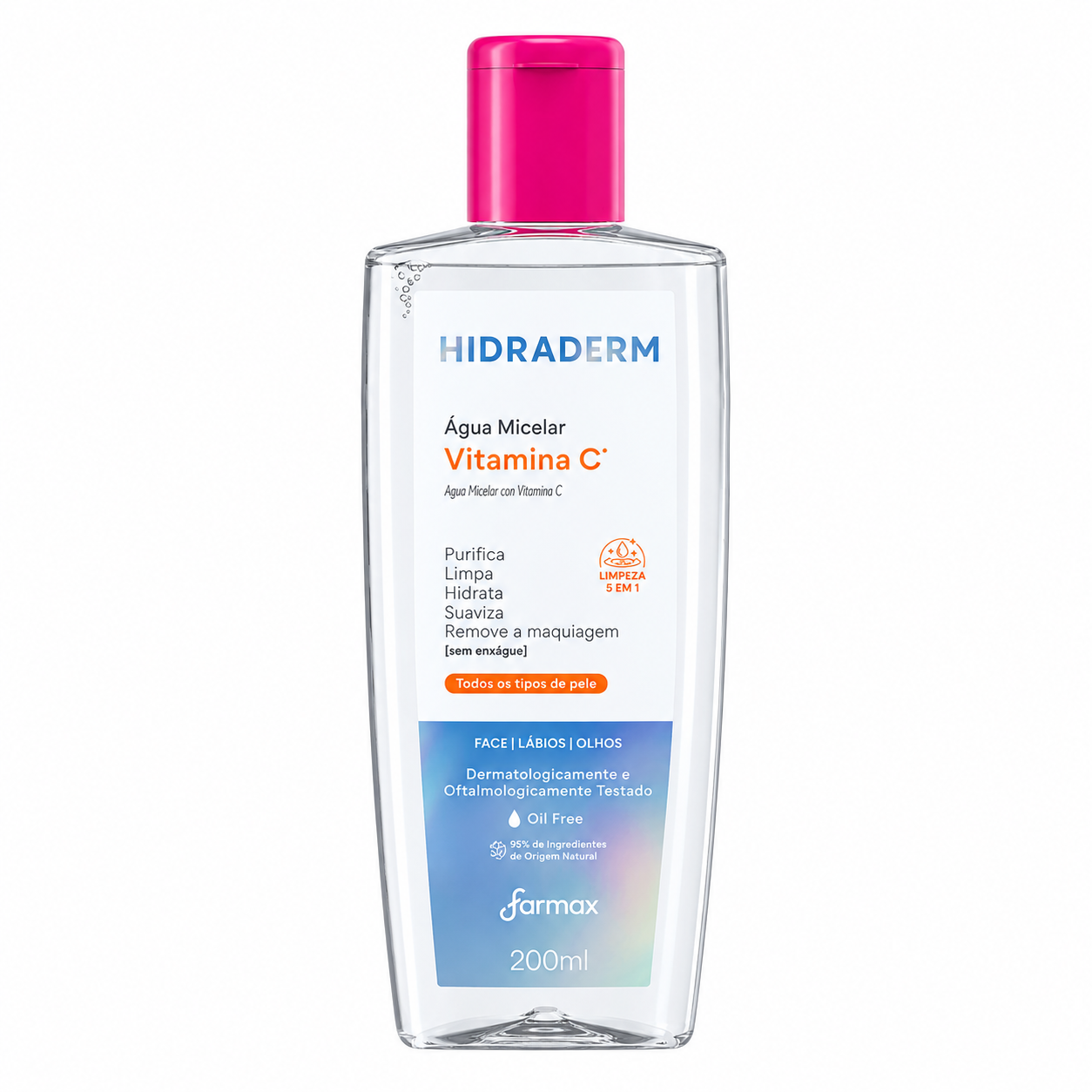 ÁGUA MICELAR HIDRADERM VITAMINA C 200ML — imagem 1