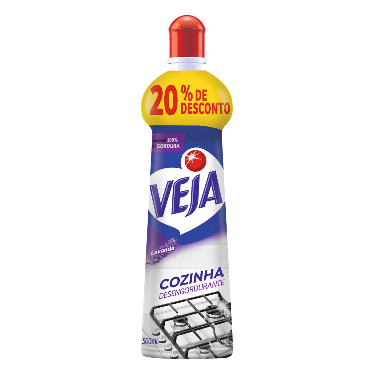LIMPADOR DESENGORDURANTE COZINHA LAVANDA VEJA SQUEEZE 500ML GRÁTIS 20% DE DESCONTO