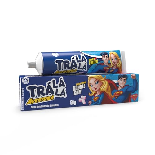 CREME DENTAL INFANTIL COM FLÚOR BUBBLE GUM TRÁ LÁ LÁ AVENTURA CAIXA 50G 0