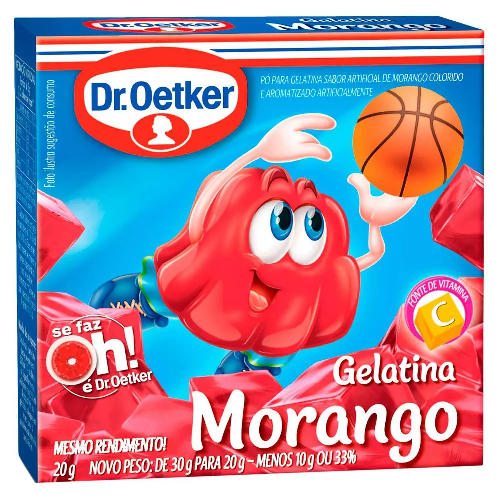 GELATINA DR.OETKER MORANGO 20G
