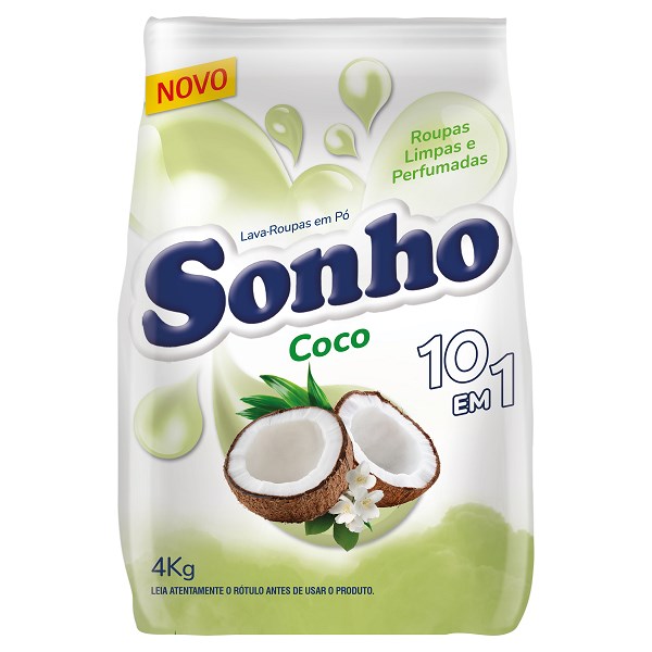 LAVA-ROUPAS PÓ COCO SONHO PACOTE 4KG