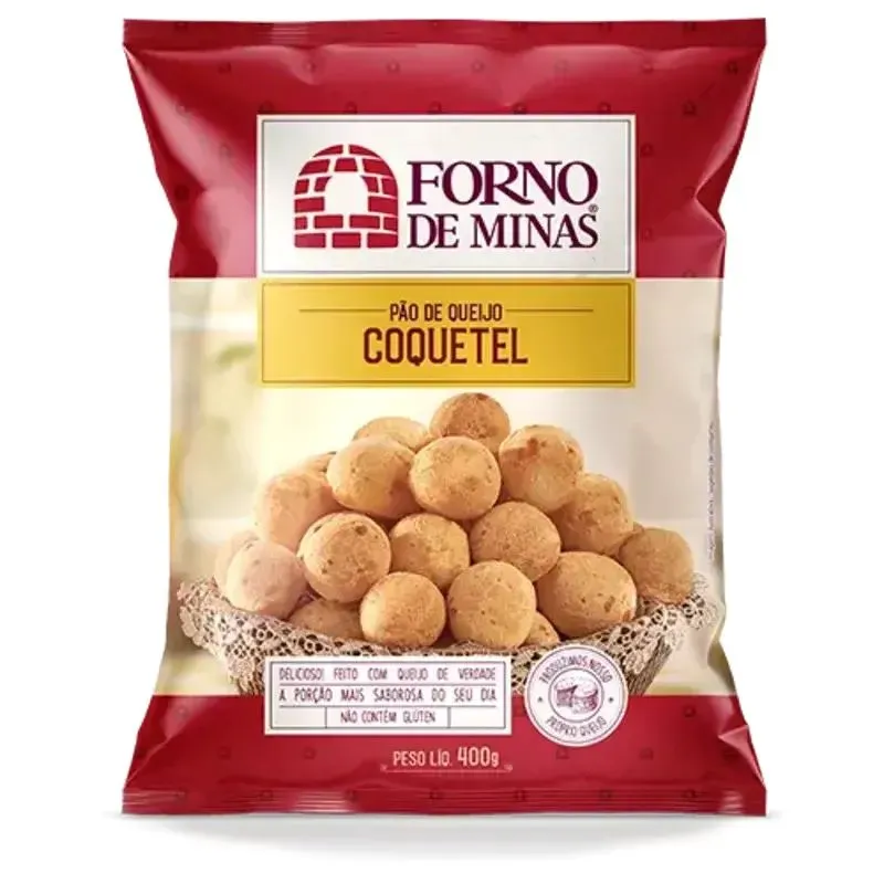PÃO DE QUEIJO COQUETEL CONGELADO FORNO DE MINAS 400G