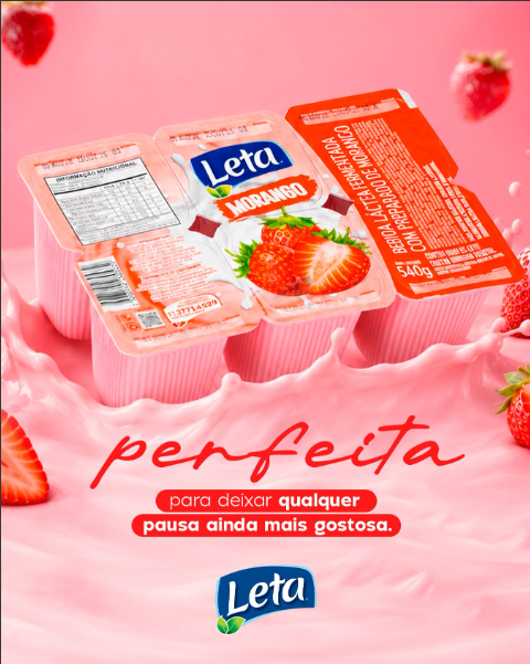 BEBIDA LACTEA LETA 540G BANDEJA MORANGO