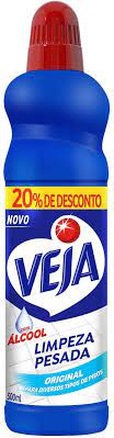 LIMPADOR LIMPEZA PESADA COM ÁLCOOL ORIGINAL VEJA FRASCO 500ML GRÁTIS 20% DE DESCONTO