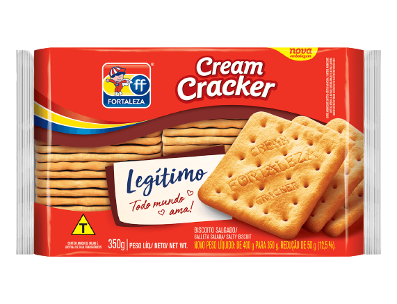 BISCOITO CREAM CRACKER FORTALEZA PACOTE 350G