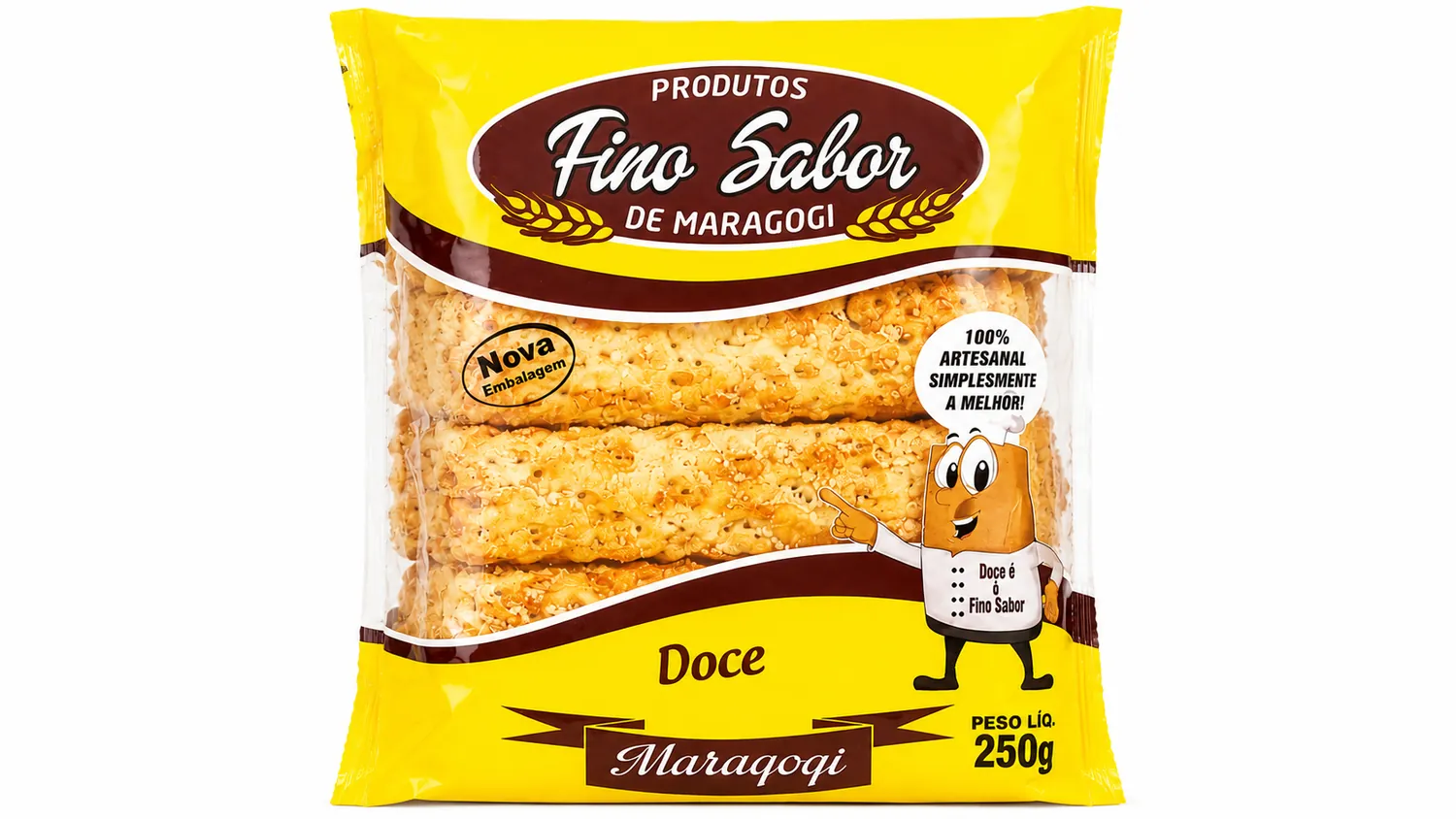 BOLACHA MASSAS FINO SABOR FOLHADO DOCE MARAGOGI 250G