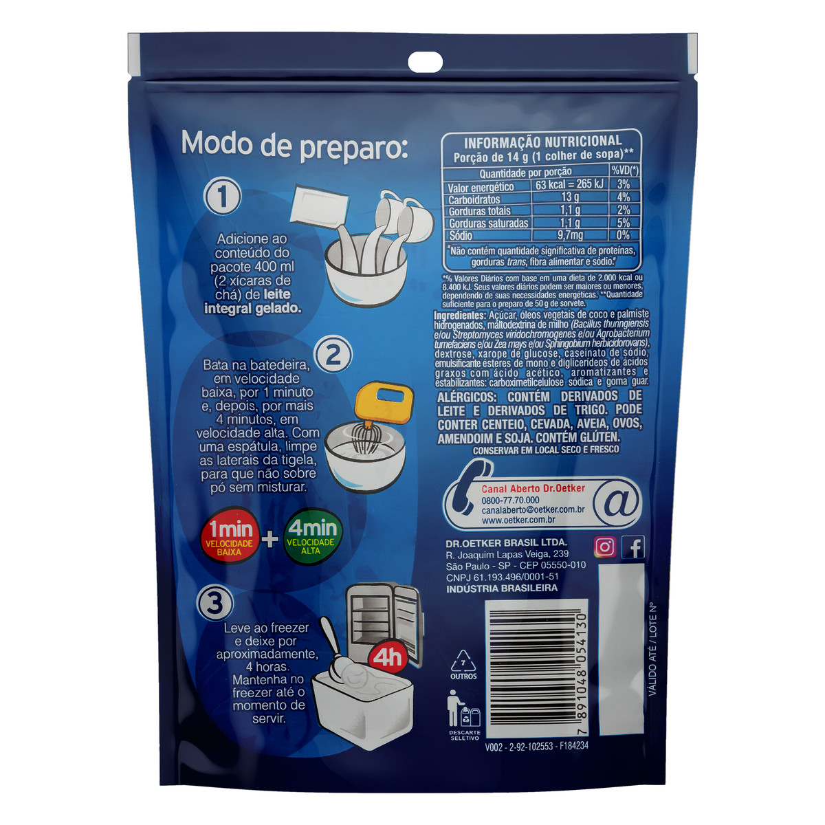 SORVETE DR OETKER 150G COCO(E)