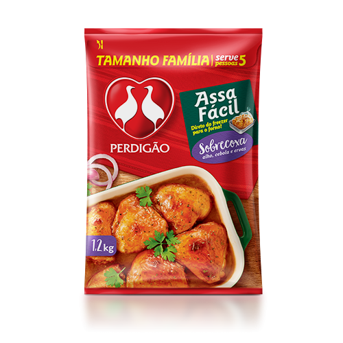 SOBRECOXA DE FRANGO CONGELADA TEMPERADA PERDIGÃO ASSA FÁCIL 1,2KG TAMANHO FAMÍLIA