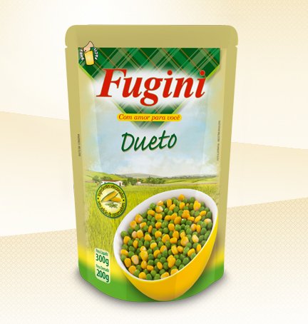 ERVILHA E MILHO VERDE EM CONSERVA DUETO FUGINI SACHÊ 170G
