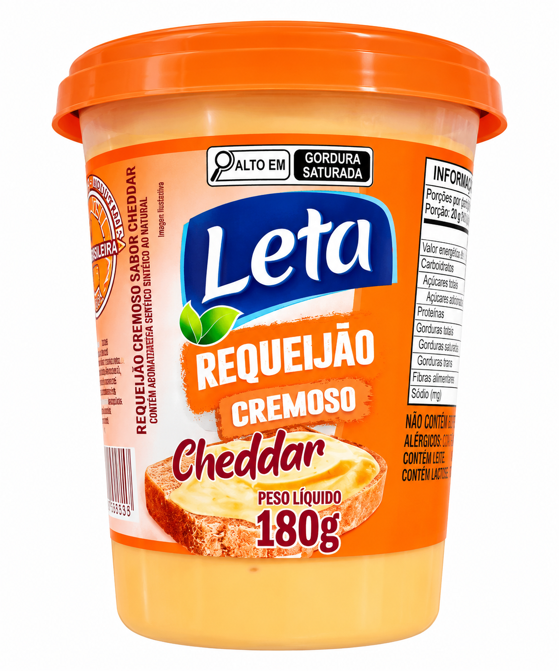 REQUEIJÃO CREMOSO 180G SABOR CHEDDAR LETA