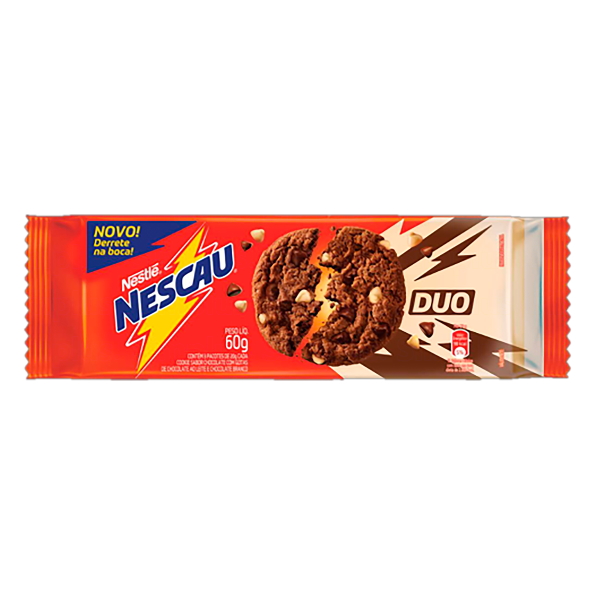 BISCOITO NESTLE COOKIE NESCAU DUO 60G