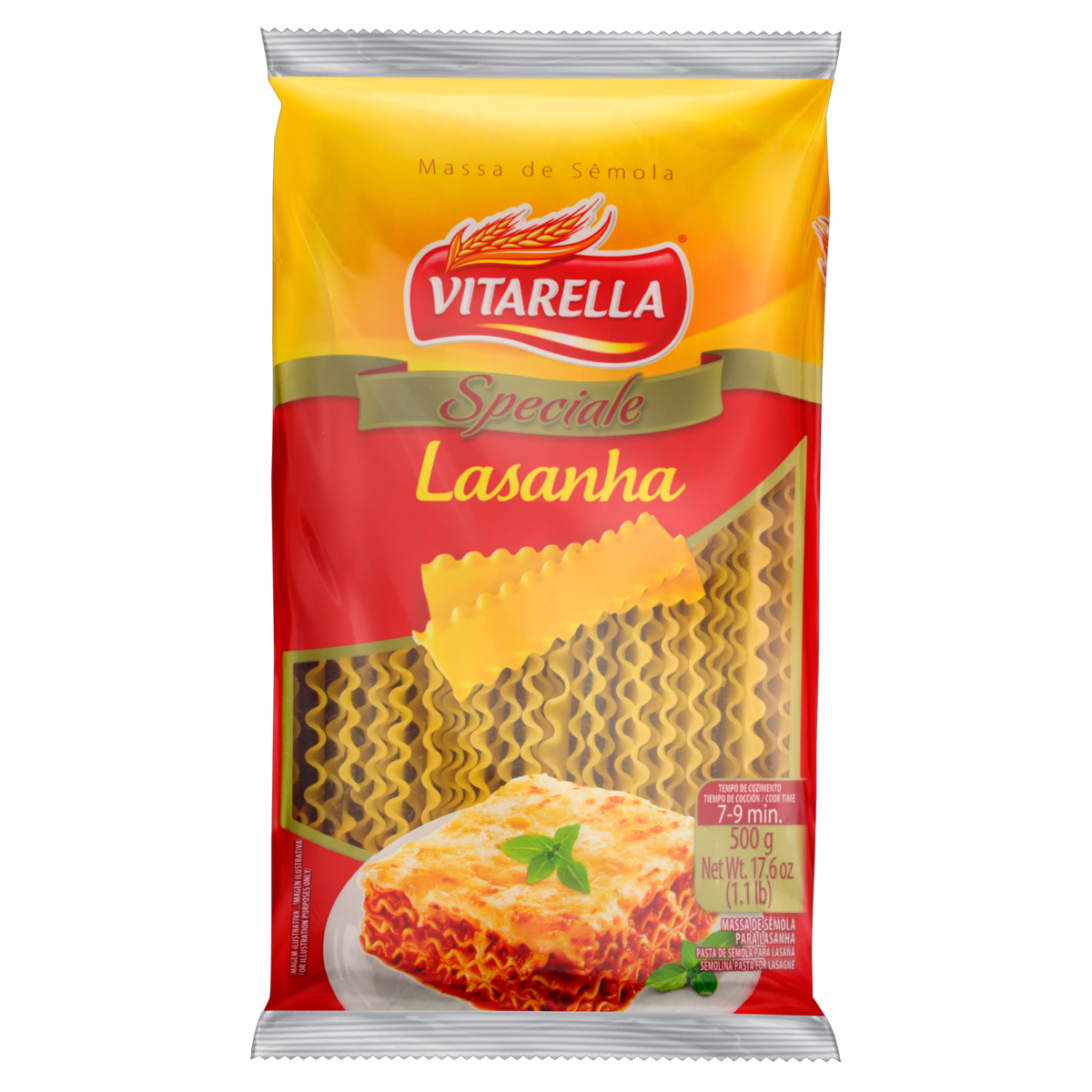MASSA PARA LASANHA VITARELLA SPECIALE PACOTE 500G