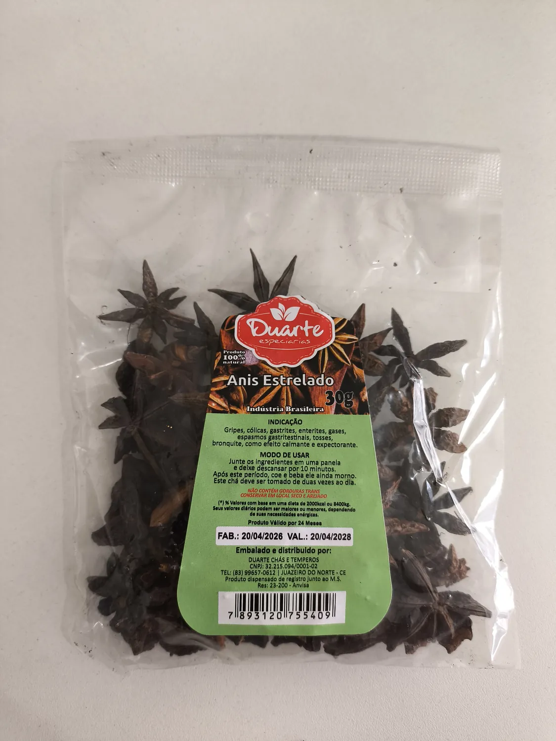 CONDIMENTO ANIS ESTRELADO DUARTE ESPECIARIA 30G
