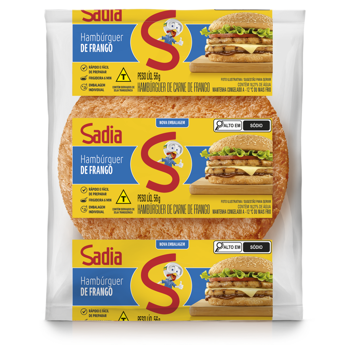HAMBURGUER SADIA CARNE DE AVES E BOVINA 56G 0