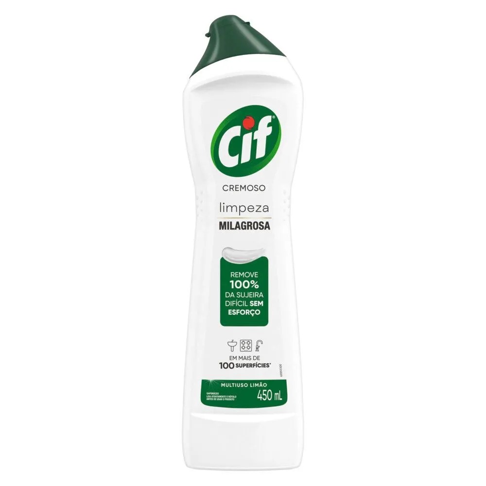 SAPONÁCEO CREMOSO MULTIUSO LIMÃO CIF SQUEEZE 450ML 0