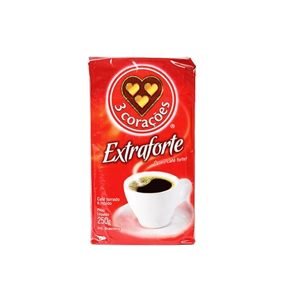 CAFÉ TORRADO E MOÍDO EXTRAFORTE 3 CORAÇÕES PACOTE 250G 0