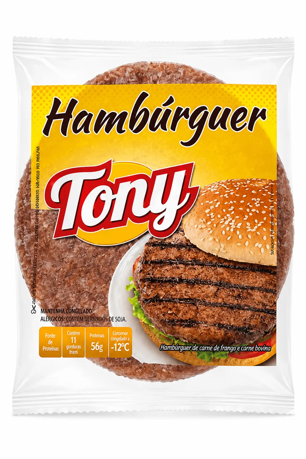 HAMBURGUER DE CARNE DE FRANGO E BOVINA 56G TONY