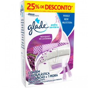 DETERGENTE SANITÁRIO PEDRA BOUQUET DE LAVANDA GLADE GRÁTIS 25% DE DESCONTO