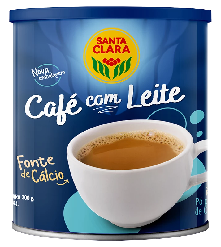 CAFÉ COM LEITE SOLÚVEL SANTA CLARA LATA 300G