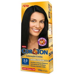 KIT COLORAÇÃO CREME COR 2.0 PRETO NIELY COR&TON