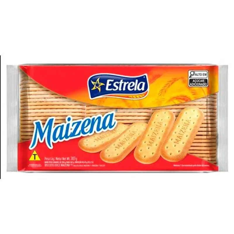 BISCOITO MAIZENA TRADICIONAL ESTRELA PACOTE 307G