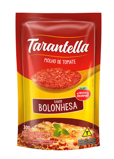 MOLHO DE TOMATE À BOLONHESA TARANTELLA SACHÊ 300G