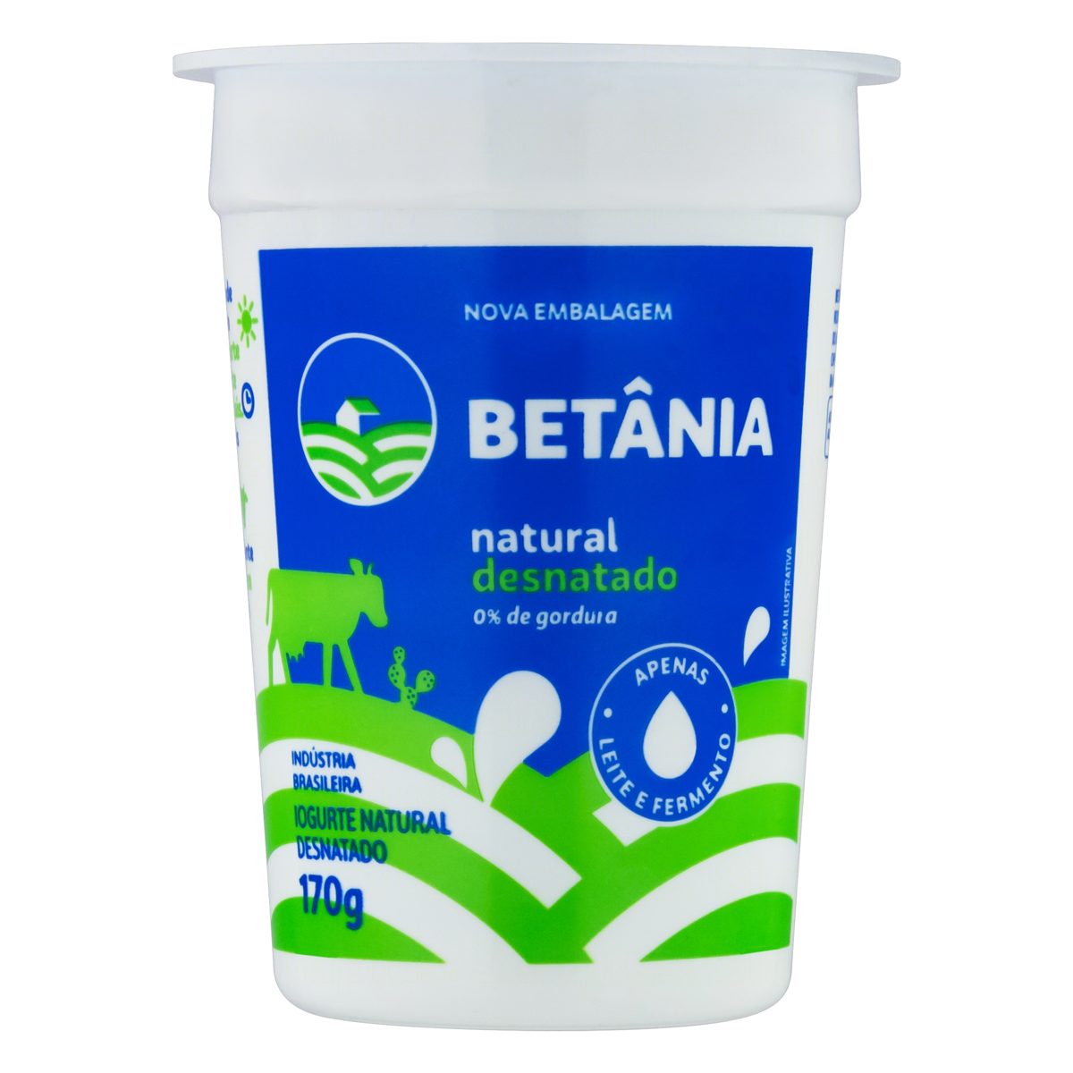 IOGURTE DESNATADO NATURAL BETÂNIA COPO 170G