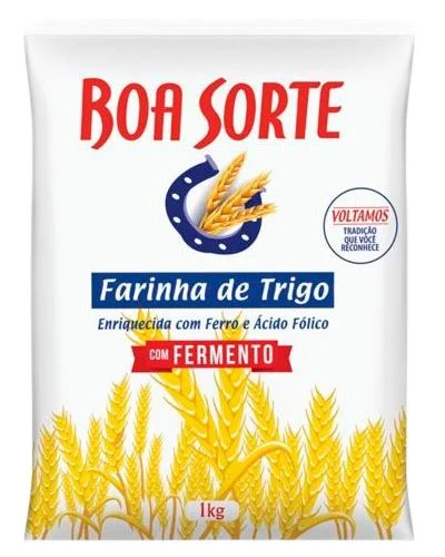 FARINHA DE TRIGO COM FERMENTO BOA SORTE 1KG